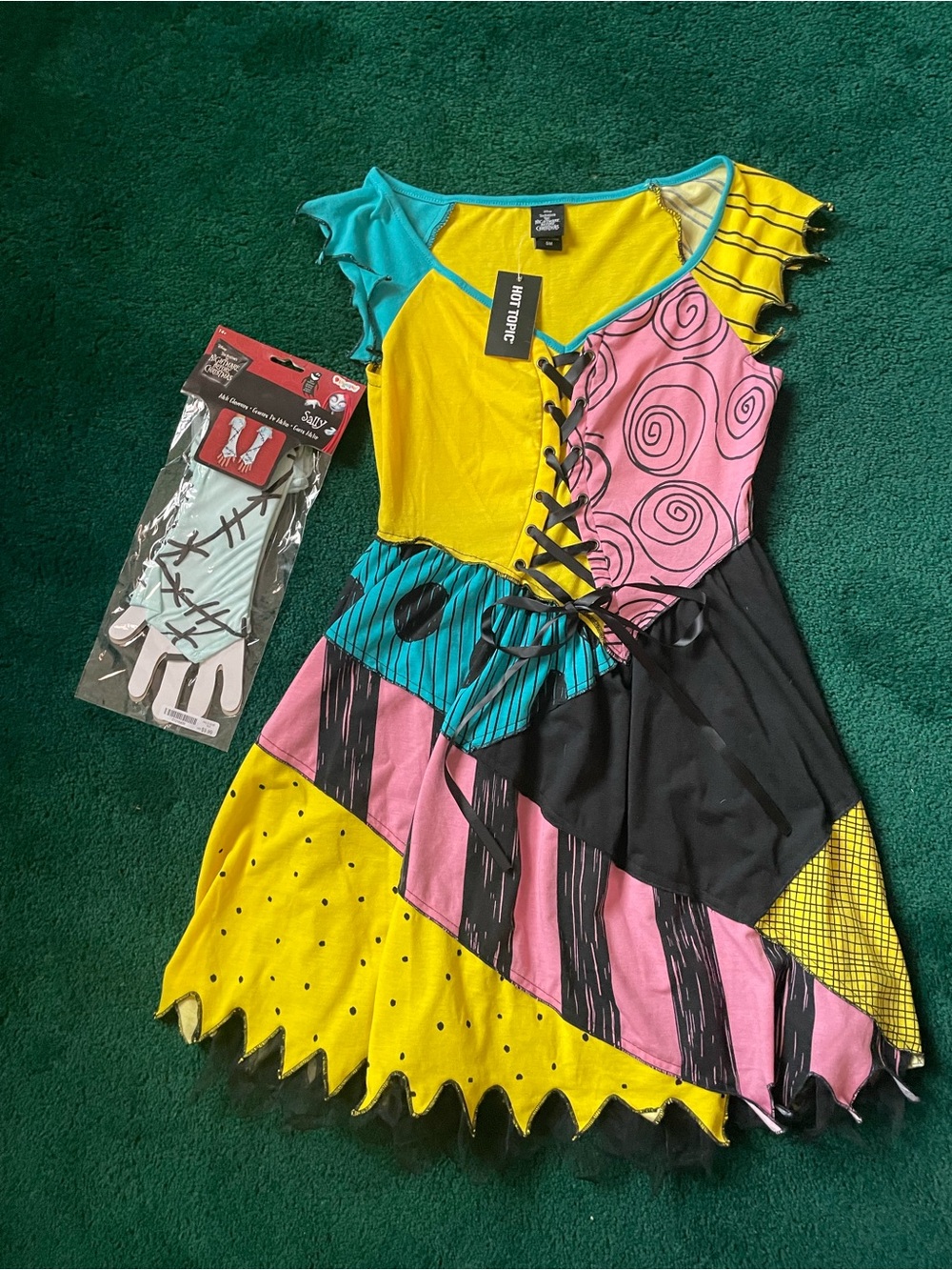 Hot Topic Sally Nightmare Before Christmas Patchwork Dress Costume